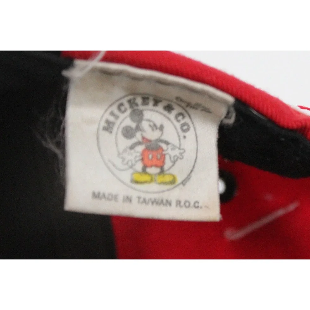 Vintage Disney Mickey & Co Red Black Snapback Hat Universal Industries Kids